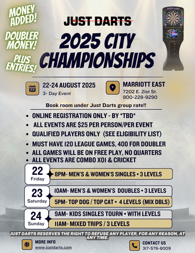 Event Flyer Thumbnail for Just Darts City Championships