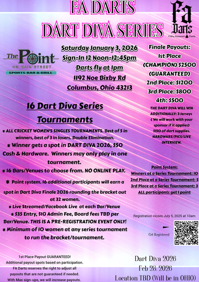Event Flyer Thumbnail for FA Darts Dart Diva Series