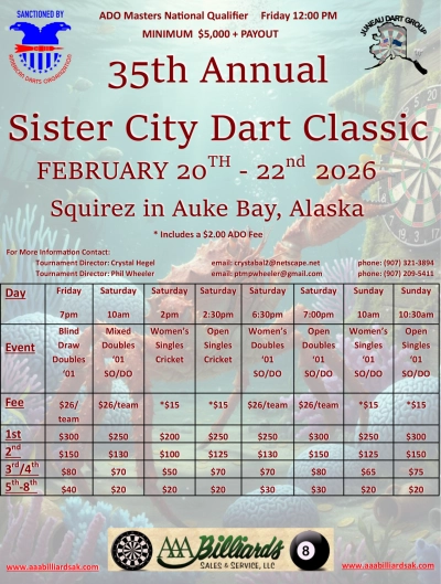 Event Flyer Thumbnail for 35th Annual Sister City Dart Classic