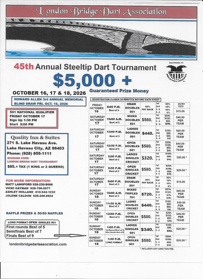 Event Flyer Thumbnail for LBDA 45th Annual Steeltip Tournament
